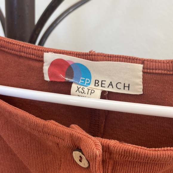 Free People Beach XS. TP Rust Sweatshirt Dress Loose Oversized. Pocket Dress - Picture 3 of 4